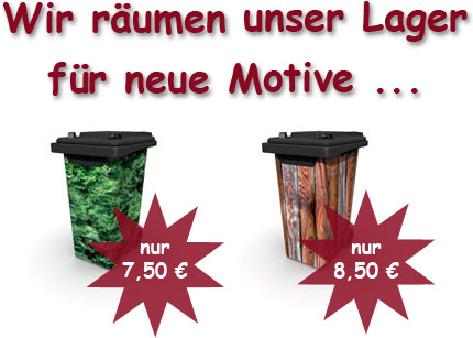 Wir r&auml;umen unser Lager f&uuml;r neue Motive ...